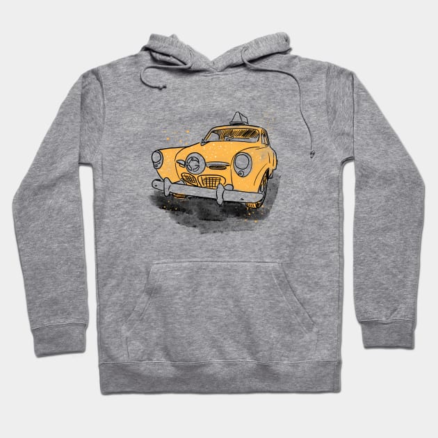 Yellow Classic Taxi Hoodie by MikeBrennanAD